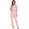 Leo Corsetteria Pigiama Donna 100% Cotone Mezza Manica e Pantalone Lungo Serafino Profondo Taglia 54 Colore 248 Azzurro
