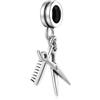ZUOHUI Charm asciugacapelli, forbici e pettine per bracciale Pandora | Argento Sterling 925 Ciondolo pendente Idea regalo per lei, lui o la mamma Compleanno anniversario