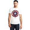 Marvel Men's Captain America Ca Comic Shield T-Shirt