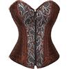 jutrisujo corsetto steampunk donna pelle Bustino corpetto sexy Gothic Halloween pirata top pirata Halloween Marrone