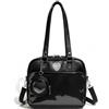 Nukinp Ita Bag - Borsa a tracolla in pelle PU con tasca frontale trasparente, borsa giapponese con tracolla regolabile