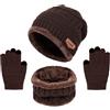 Kfnire Bambini Cappello a Maglia Sciarpa Circolaree Guanti Schermo Touch - Spessa Fodera in Caldo Pile 3PCs Set Termico Invernale per Ragazzi Ragazze