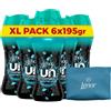 Lenor Unstoppables Fresh, Profumatore Bucato in Perle, 6x195g. | Perle profumate, intensificatore di profumo, maxi formato + omaggio pochette