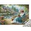 9K4D7V2G Dama Vittoriana nel Giardino Puzzle per Adulti Puzzle 1000 Pezzi Scena di Villaggio Pastorale Relax Concentrazione Decorazione Regalo 52x38cm/1000pcs