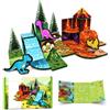 KINDLUME Costruzioni Magnetiche, Giochi Magnetici, Giocattolo Magnetico, Giocattolo Dinosauro, Set Di 44 Pezzi Di Dinosauri, Scenari a Doppia Faccia, per Regalo Compleanno