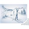 G9X5T3Y7 Montagna Innevata Sci Puzzle 1000 Pezzi Carta Puzzle per Adulti Paesaggio Invernale Rilassante Famiglia Arredo Regalo 52x38cm/1000pcs