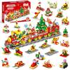 MOONTOY Calendario dell'Avvento di Natale 2026, Set di Costruzioni a Tema Treno, 24 Confezioni per il Countdown Natalizio,Giocattolo STEM DIY da Costruire per Bambini dai 6 Anni in Su,Regalo di Natal