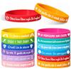 GTCIXEQ 24 braccialetti motivazionali per bambini in tedesco, 20 cm, in silicone, pensierino, regalo di compleanno per bambini, scuola, regalo di addio