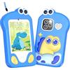 Bravonetix Fotocamera per bambini, telefono giocattolo con scheda SD | Schermo tattile 2,8, doppia fotocamera, giocattolo educativo e lettore MP3, custodia in silicone, telefono bambini, blu