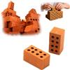 PLATEYTR mini mattoncini rossi 100 pezzi 2x1x1 cm in plastica per modellismo fai da te decorazioni casa delle bambole giardino delle fate artigianato creativo