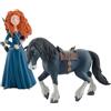 Bullyland Set Disney Ribelle The Brave - Merida e Cavallo Angus, Figurine Dipinte a Mano Senza PVC, Figure Collezionabili e Cake Design, 3+