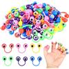 ANBEEISS 80 Pz Burattini da Dito, Burattini da Dito con Occhi Mobili | Anelli Colorati e divertenti con occhi mobili per feste di compleanno e Halloween