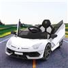 Garvee Auto Lamborghini elettrica per bambini, 12V, porte a forbice, Bianco | Telecomando, cintura di sicurezza, luci LED, musica, clacson; adatta a bambini dai 3 agli 8 anni