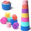 Tokiyis 7 Pezzi Cubi Impilabili Bambini Giocattoli per 3-6 Mesi, Montessori Costruzioni per Neonato 6-12 Mesi, Dentizione Neonato Silicone, Educativo Attività Giocattoli Bambini, Regalo Bimba Bimbo 1 Anno