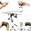 Generic Kit aereo di carta Rc - aereo elettrico fai da te con telecomando con stabilizzatore giroscopico, kit per aereo RC a doppia elica, leggero e pieghevole, micro drone ad ala fissa, gadget cool tech