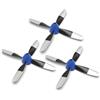 LEAMBE 3 set di eliche a 4 pale di ricambio per aereo RC compatibili con P51 Mustang e P40 Warhawk telecomando aereo naso cono blu