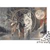 VNXTPQLKWMDJ Testa di Lupo Acchiappasogni Puzzle 1000 Pezzi Puzzle per Adulti Carta Notte Gioco di Puzzle 1000 Pezzi 52x38cm/1000pcs 52x38cm/1000pcs