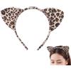 DBCEJF Cerchietto Orecchie da Gatto Leopardato per Donna, Accessorio per Capelli Maculato per Carnevale, Halloween e Cosplay, Cerchietto Orecchie Gatto Elegante e Confortevole (1 Pezzo)
