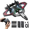 KQWVZ Aereo Telecomandato, Aereo RC 2,4 GHz, con 2 Batterie e Luci Colorate, 360° Flip, Altitudine Fissa, Aereo Acrobatico RC, Aliante Volante Telecomandato per Adatto a Bambini/Adulti, Rosso