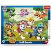 Trefl - PAW Patrol, Acrobazie dei Cagnolini - Puzzle con Cornice per i più Piccoli, 25 Tessere Grandi, Cornice e Base Rigida, per Bambini dai 4 anni