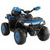 IDEALHOUSE Quad elettrico per bambini, 12 V, fuoristrada ATV (4,5 Ah), auto | Auto per bambini con 2 motori da 35 W, telecomando, faro LED, musica con connessione wireless/USB/TF, 3-8 km/h, blu