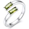 Suplight Anello Donna Regolabile Rettangolare con Pietre Portafortuna | Anello Donna Aperto con Pietre Colore Oro/Argento Regalo Donna per Fidanzamento Anniversario