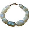 WORLD WIDE GEMS Bracciale a maglie in labradorite naturale 10x9-20x13mm, pietra burattata, taglio liscio, colore bianco, lunghezza 8 pollici, bracciale impilabile, gioiello fatto a mano |WW_SLNK_00058