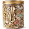 Grtheenumb Pacchetto barattoli di gioielli - set di gioielli per donna - orecchini, anelli, collane, orecchini color oro assortiti, confezione pronta per il regalo