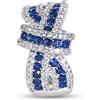 AJ TWO ATWO - Anello regolabile con linee intrecciate, zirconi cubici blu e bianchi, stile elegante
