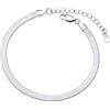 FOCALOOK Bracciale/cavigliera donna serpente piatta, cavigliere uomo e donna, larghezza 3 mm/5 mm, lunghezza di catena 22cm in acciaio inossidabile placcato braccialetto a catena oro 18K