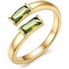 Suplight Anello Donna Regolabile Rettangolare con Pietre Portafortuna | Anello Donna Aperto con Pietre Colore Oro/Argento Regalo Donna per Fidanzamento Anniversario