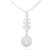 Only faith Collana in argento Sterling 925 con doppio ciondolo, croce di caravaca e medaglia di San Benedetto, catena veneziana 45 cm, minimalista