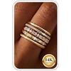 Kakonia Anelli Donna Oro Stacking 14K Placcato Oro Argento Anello Impermeabile Set Anelli Donna Fidanzamento Mignolo Pollice Fedine Fidget Anello