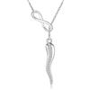 YAFEINI Collana con corno italiano in argento Sterling con ciondolo a forma di corno infinito Cornicello, portafortuna, amuleto protettivo, ciondolo per donne e ragazze