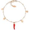 Amen Bracciale da Donna Bracciale in Argento 925 di Colore rosè e Smalto Rosso. Lunghezza 16+3cm. La referenza è brcshrr3