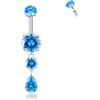 Candyfancy Piercing per ombelico G23 in titanio, ipoallergenico, 14G, con pendente, gioiello per il corpo, da donna, bianco, rosa, blu, 10/12 mm