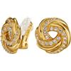 Traveller 157744 - Orecchini a clip da donna, colore oro, bottone e cristalli, placcati in oro 22 carati, diametro 17 mm, 17 mm, Oro giallo Cristallo, cristallo