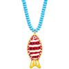 RadiVibe Collana da donna a forma di pesce, con perline e ciondolo colorato, gioiello ispirato all'oceano, accessori da spiaggia