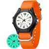 findtime Orologi militari da uomo, tattici, impermeabili, con luce notturna | Orologio da polso analogico al quarzo per uomo e donna con calendario, cinturino in nylon, per sport e attività all'aria