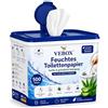 VEBOX Carta igienica umida, 500 pezzi, XXL, lavabile e senza profumo, pH neutro sulla pelle, biodegradabile, con aloe vera e vitamina E