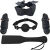 DaniChou® Set BDSM 5 pezzi Premium, corde per legare e bondage, bavaglio, frusta, maschera per gli occhi, giocattoli sessuali entrambi, giocattoli sessuali per coppie, frusta per sesso SM Paddle