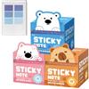 Generico Transparent Sticky Notes - 105ct | 3 Box Pull-Out, Glitter Design | 105 Sheets, 3 Pull-Out Boxes, Glitter Animal Fruit, For Books Journals, Teacher Student Office School