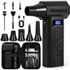 TEBOKHAD Aria Compressa Elettrico, Luce LED, 4 Velocità 120000 Rpm, 5200 Mah, Ricarica USB, Portatile, Riutilizzabile, Soffiatore a Batteria per La PC, Divani, Tastiere E Automobili, 5 Ugelli