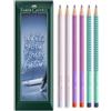 Faber-Castell Graphite Pencil Grip Flow Edition, fusto triangolare, grado B, fusti multicolore, confezione da 6 matite in confezione regalo