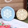 Aiviman Timbro per ceralacca con fiocco di neve, stile vintage, 25 mm, testa rimovibile in ottone con manico in legno, per confezioni regalo, buste per biglietti, inviti, Natale