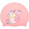 DEARMAMY Cuffia da Nuoto in Silicone Unicorno Rosa per Bambina | Protezione Orecchie, e Leggera, per Piscina e Spiaggia, Stile Cartone, Taglia