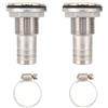 CIYODO 2 Pezzi Raccordo Passascafo Marino in Acciaio Inox 3/4 Pollici | Uscita Acqua per Lavello, Connessione a Tubo, Installazione Semplice, Finitura Argento, per Impianti Nautici