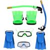 TEHAUX Snorkel Set Maschera da Sub e Occhialini da Snorkeling, Full Comfort, Clear View, Verde, Silicone e Plastica, per Free Diving e Snorkeling
