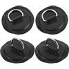 TOYANDONA 4 Pezzi Toppa d Ring Rotonda in PVC Acciaio Inox | Attacco Sicuro e Compatto, Accessorio Leggero Nero, per Kayak e Sport Acquatici, Set Multifunzione