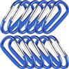 SEWOART 12 Pezzi Moschettone da Arrampicata in Lega di Alluminio Blu | Chiusura Sicura, Uso Versatile, Maggiore Resistenza, Stabile, per Campeggio e Arrampicata, Accessorio Pratico
